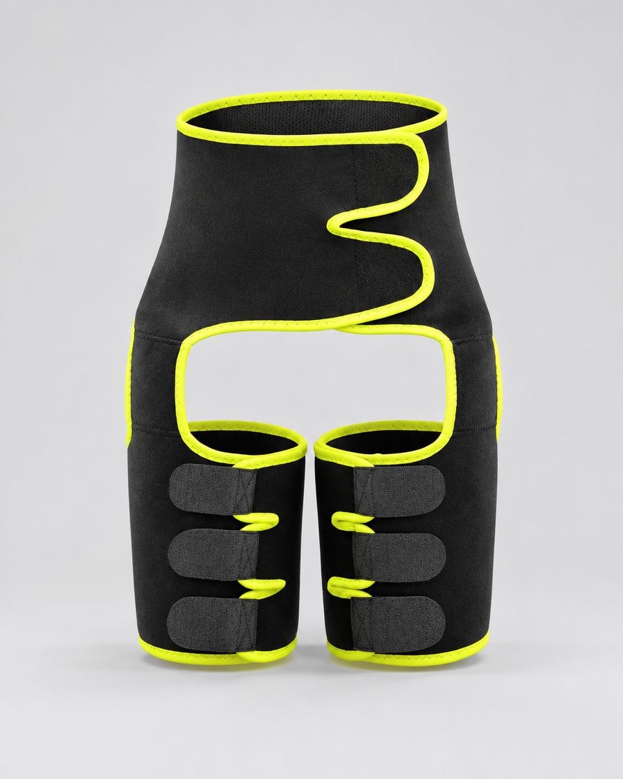 Hip & Thigh Support Band with Adjustable Compression in Yellow