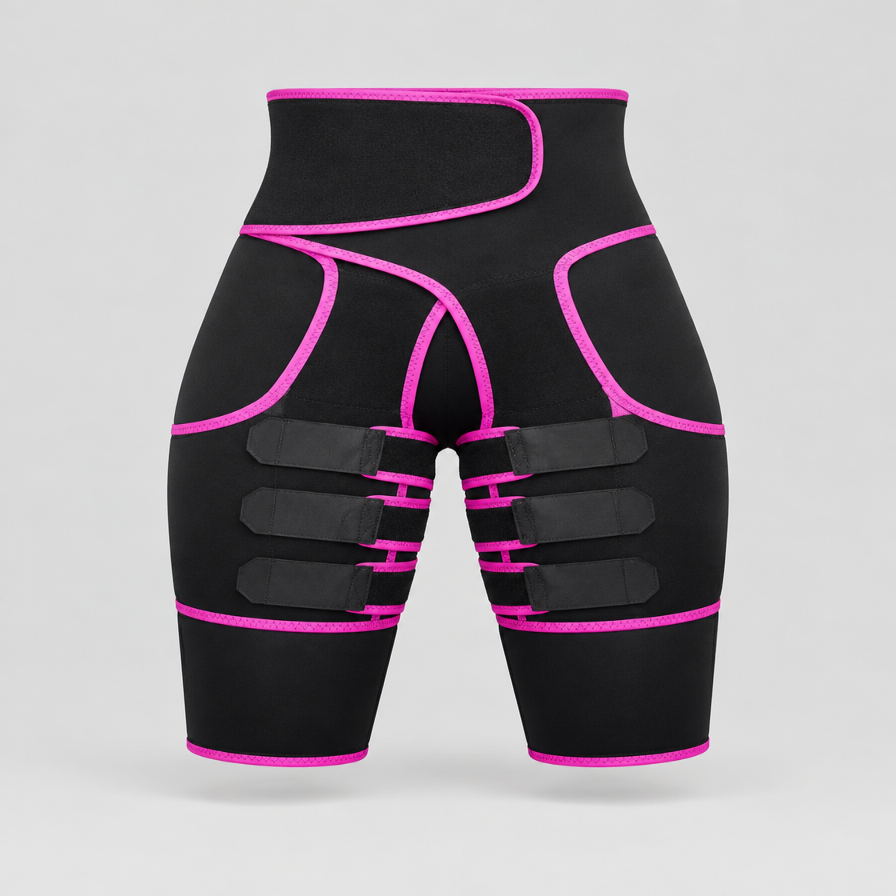 Hip & Thigh Support Band with Adjustable Compression in Pink