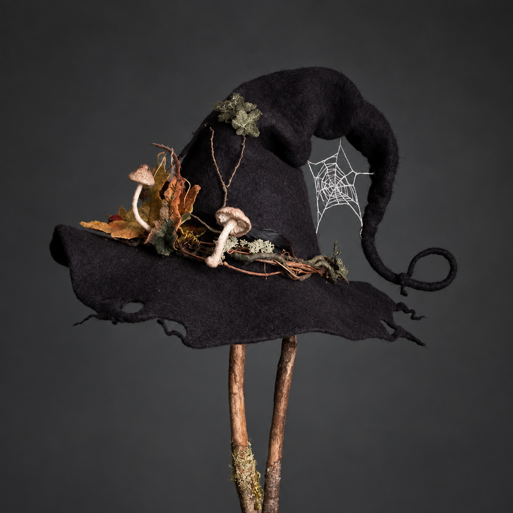 Hexwood felt witch hat in Brown