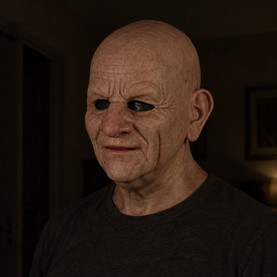 Realistic Full Face Latex Mask for Halloween & Cosplay in Bald Old Man
