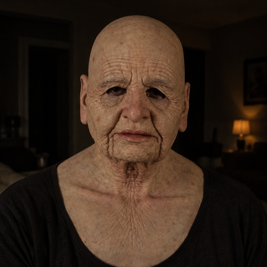 Realistic Full Face Latex Mask for Halloween & Cosplay in Bald Old Person