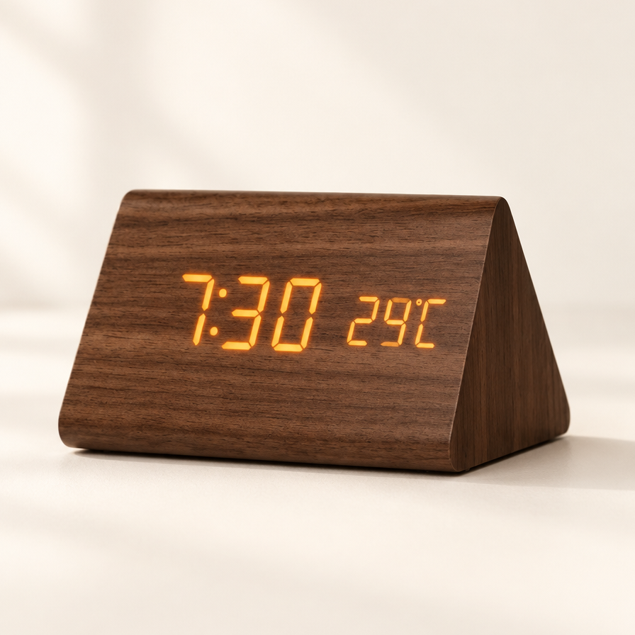 Smart Alarm Clock with Voice Control & Temperature Display, view 3