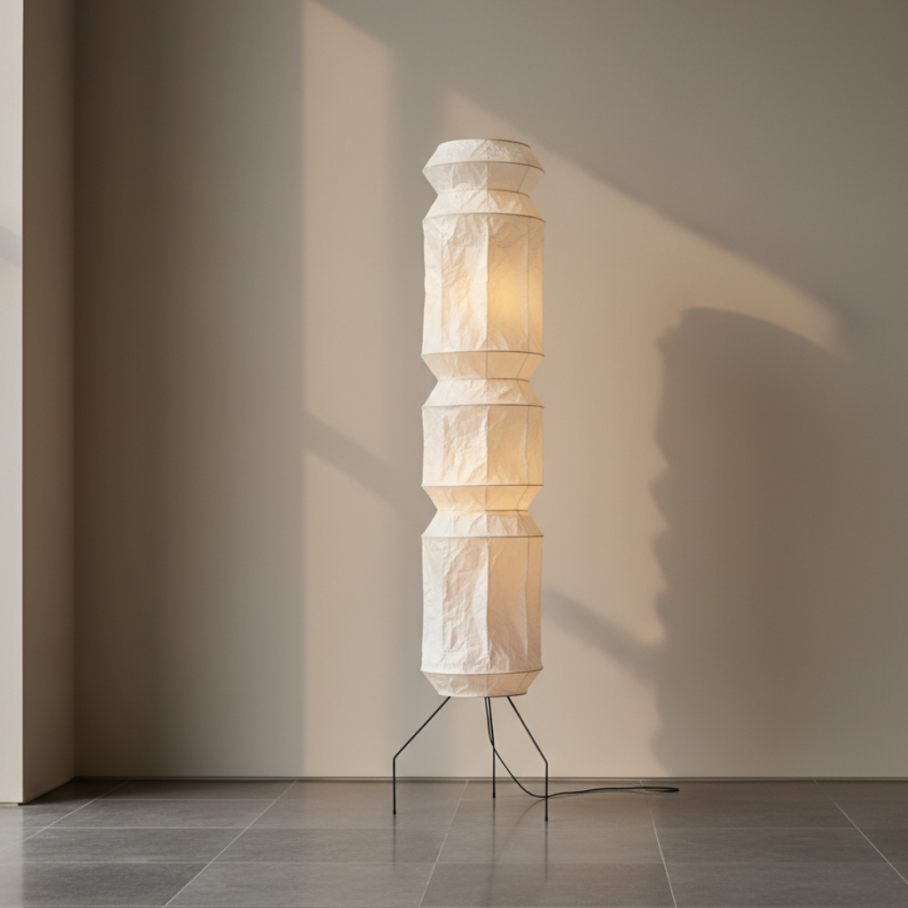 Artisan | Modern Floor Lamp with Handmade Washi Paper Shade | Adjustable Height for Cozy Illumination 7