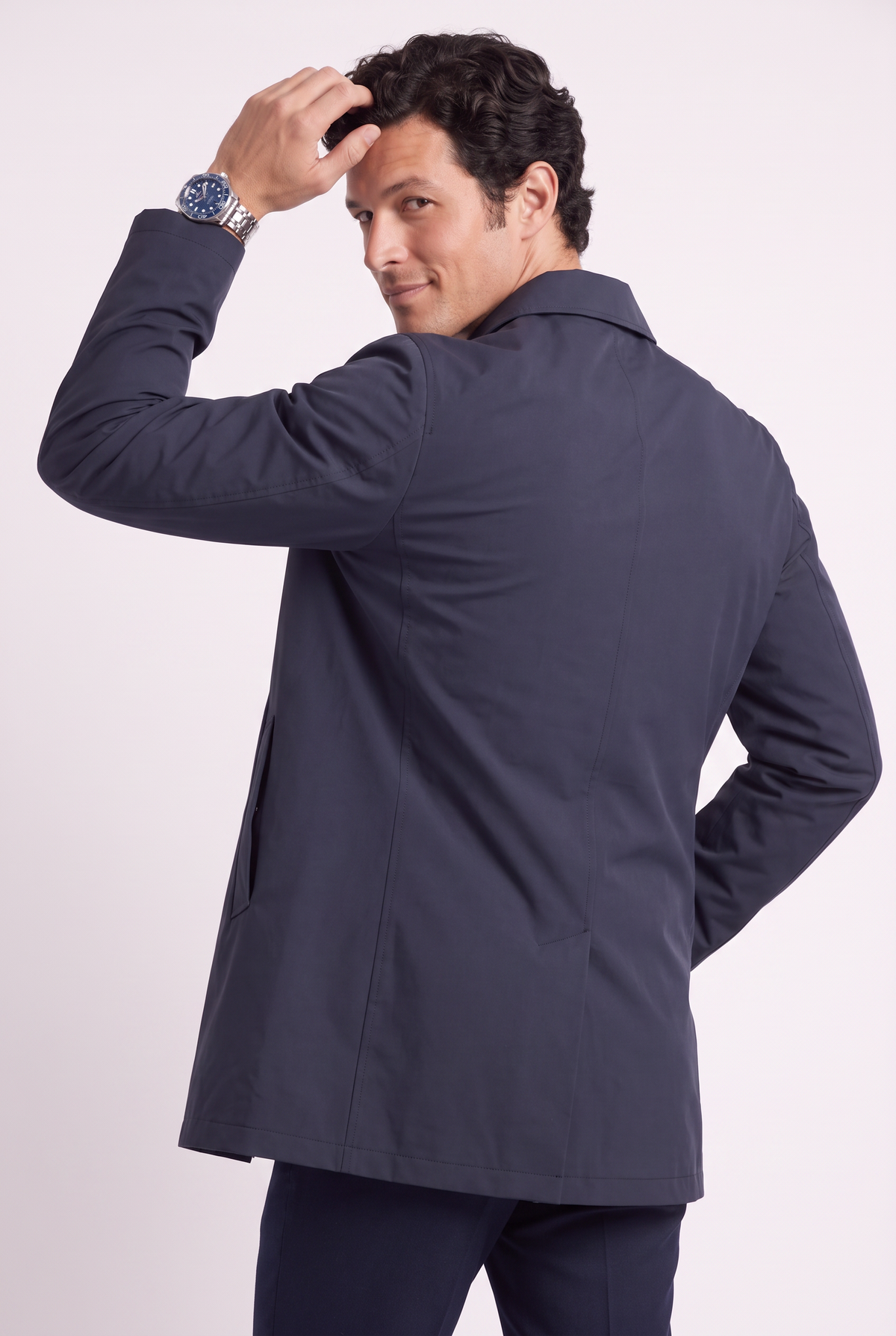 Aldwych men's short trench coat, view 2