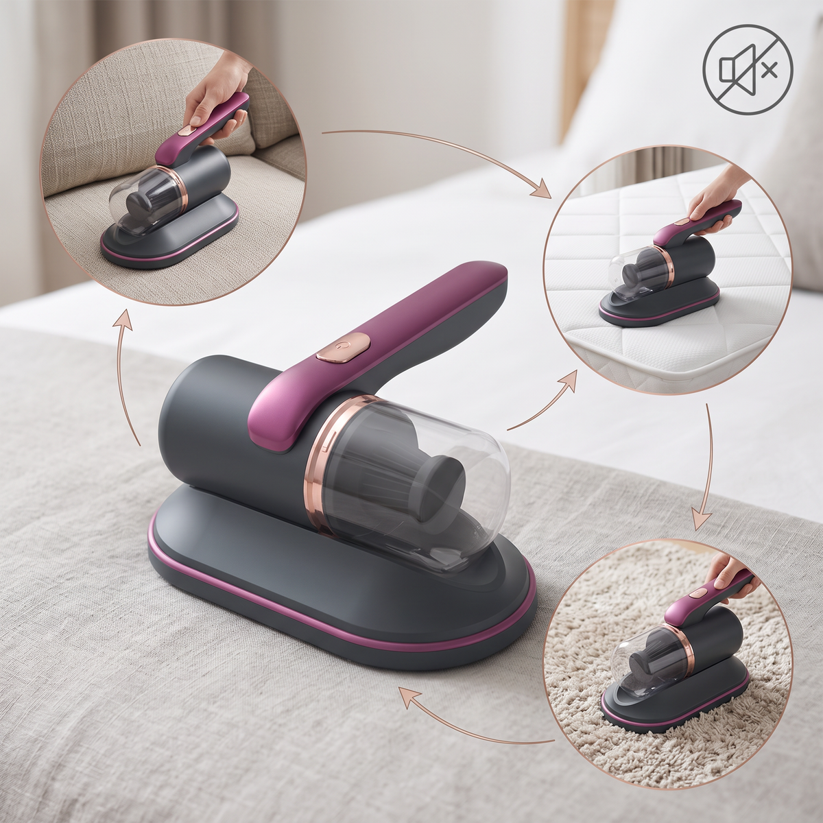 Cordless UV-C Mattress Silent Vacuum with Strong Suction, view 5
