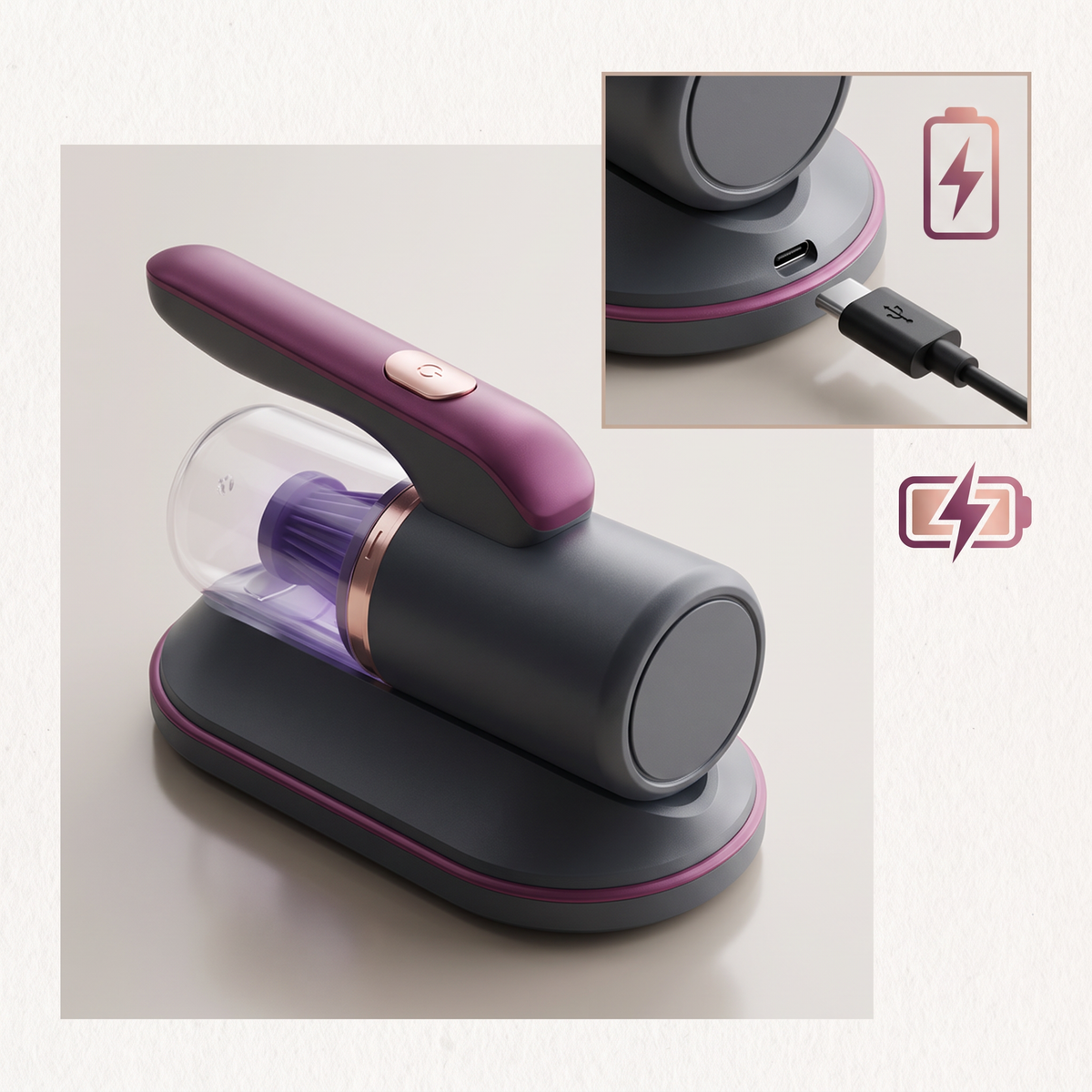 Cordless UV-C Mattress Silent Vacuum with Strong Suction, view 4