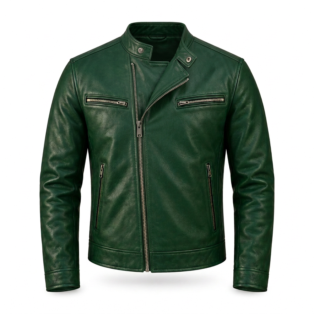 Renegade Men's Faux Leather Jacket in Green