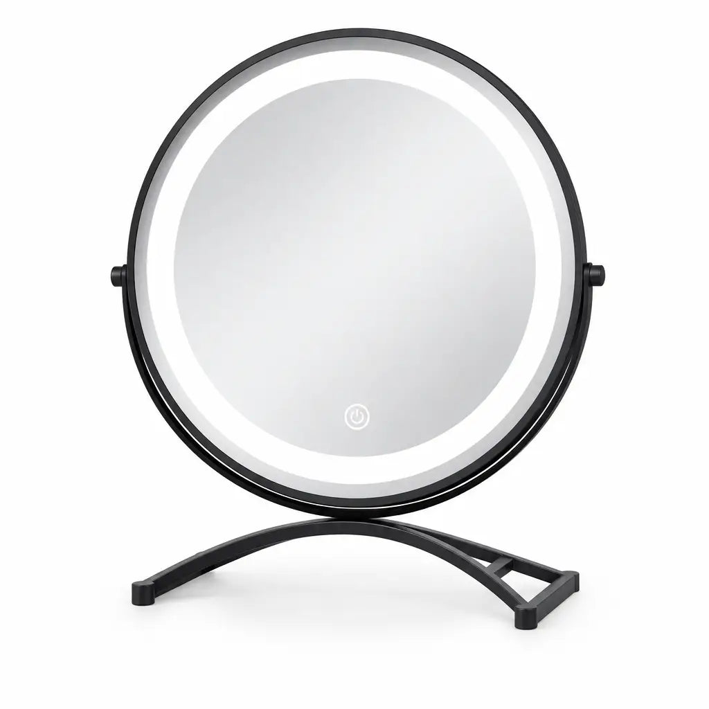 Halo Cordless LED Makeup Mirror with 360° Swivel in Black