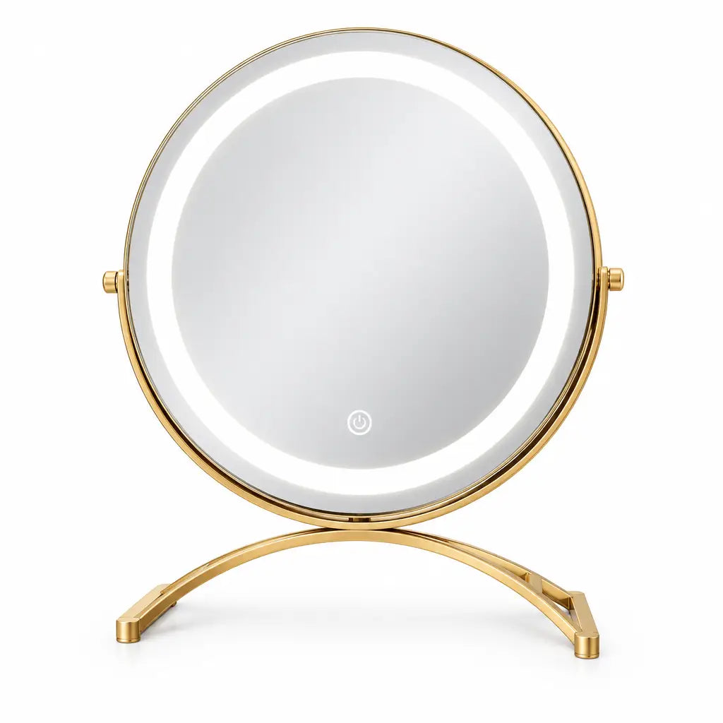 Halo Cordless LED Makeup Mirror with 360° Swivel in Gold