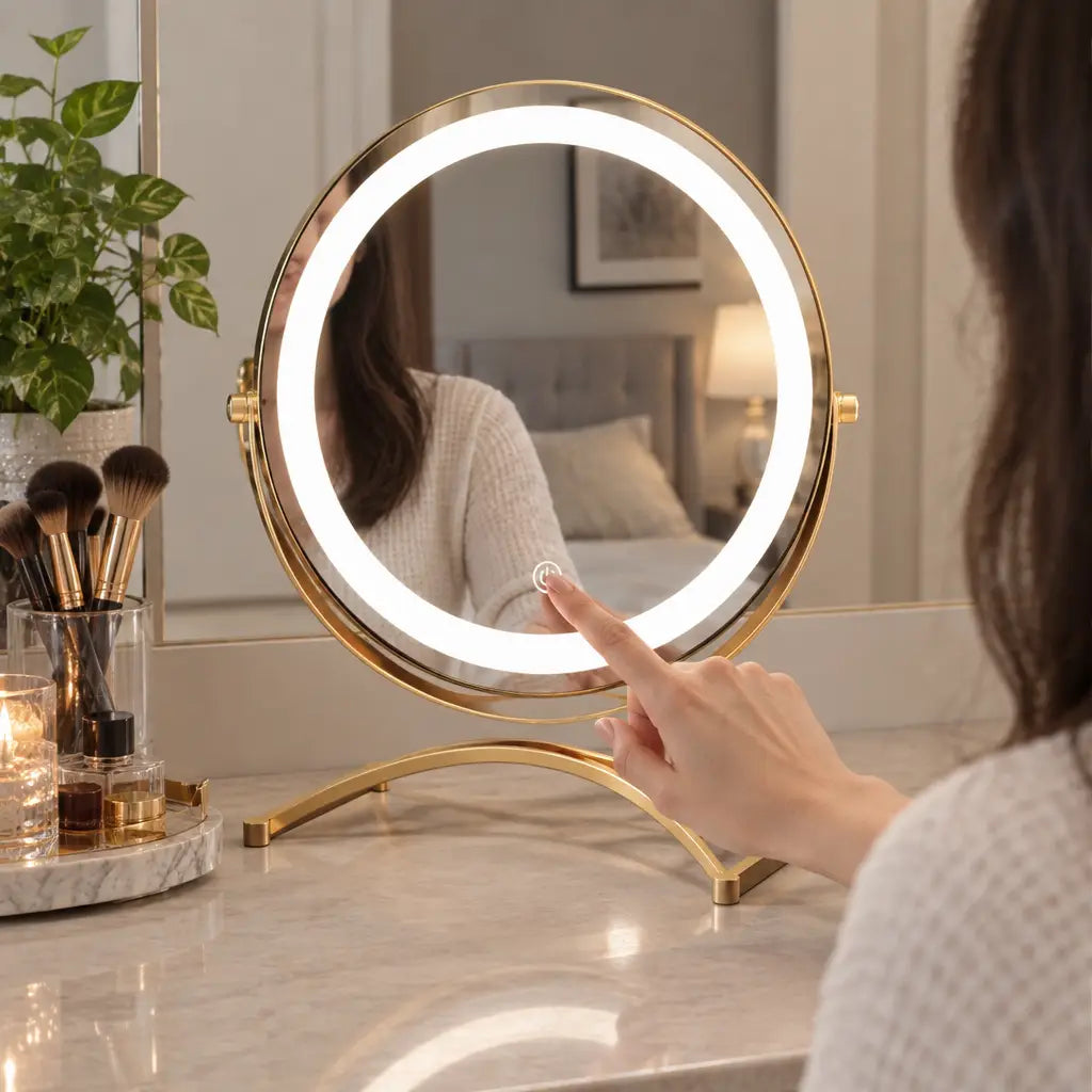 Halo Cordless LED Makeup Mirror with 360° Swivel