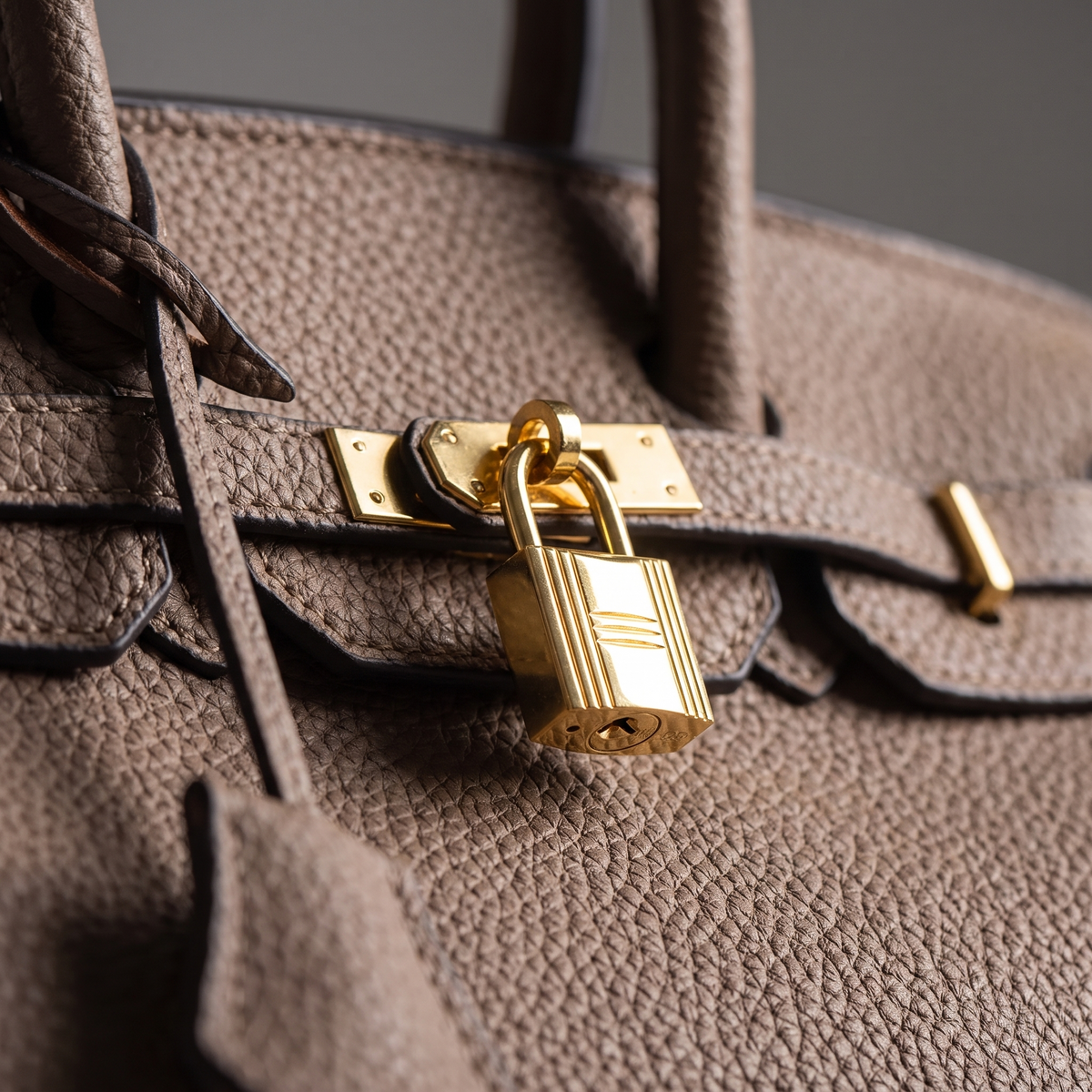 Structured Handbag with Textured Faux Leather & Gold-Tone Hardware, view 2