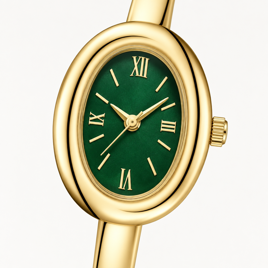 Aurora Oval Bangle Watch, view 3