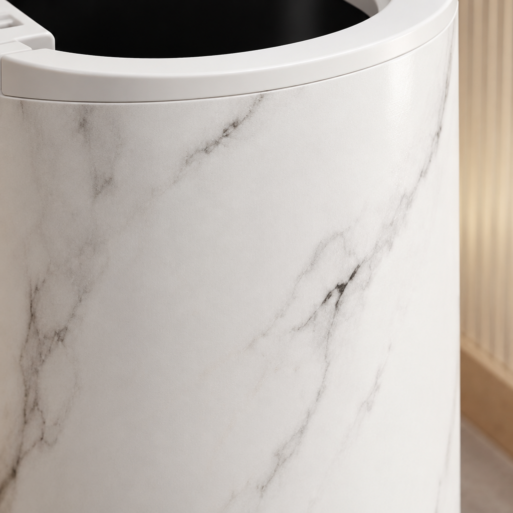 Compact Oval Bin with Lid, view 3