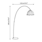 Meridian Arc Floor Lamp with fabric shade and black metal frame