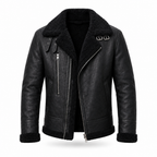Hartley men's faux leather jacket in Black