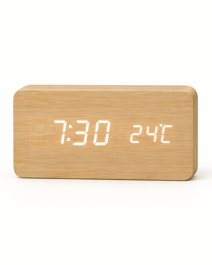 Smart Alarm Clock with Voice Control & Temperature Display, view 4