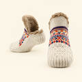 Knitted Slipper Socks in White