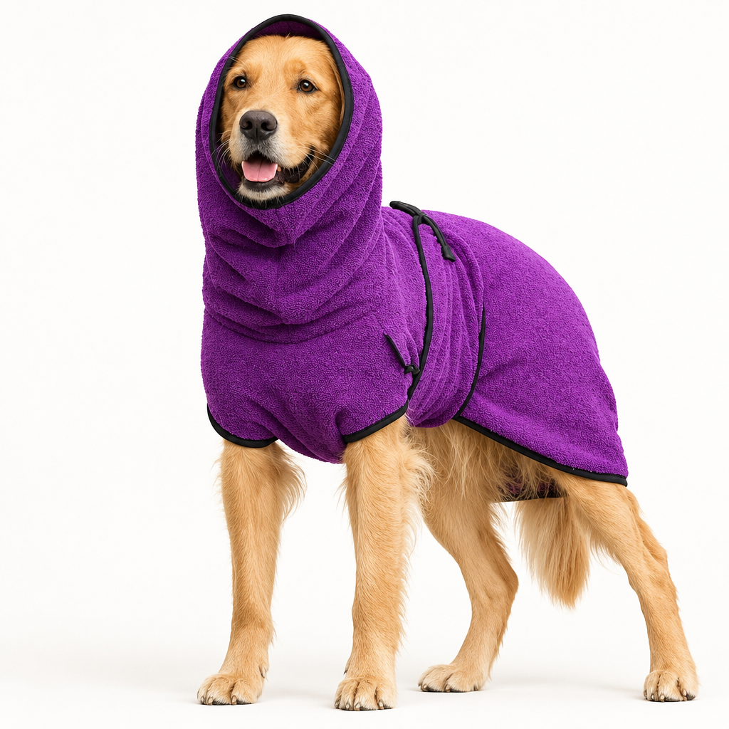 Quick-Dry Pet Bathrobe in Purple