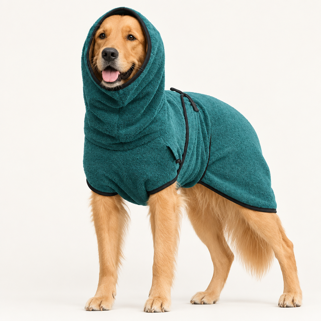 Quick-Dry Pet Bathrobe in Teal