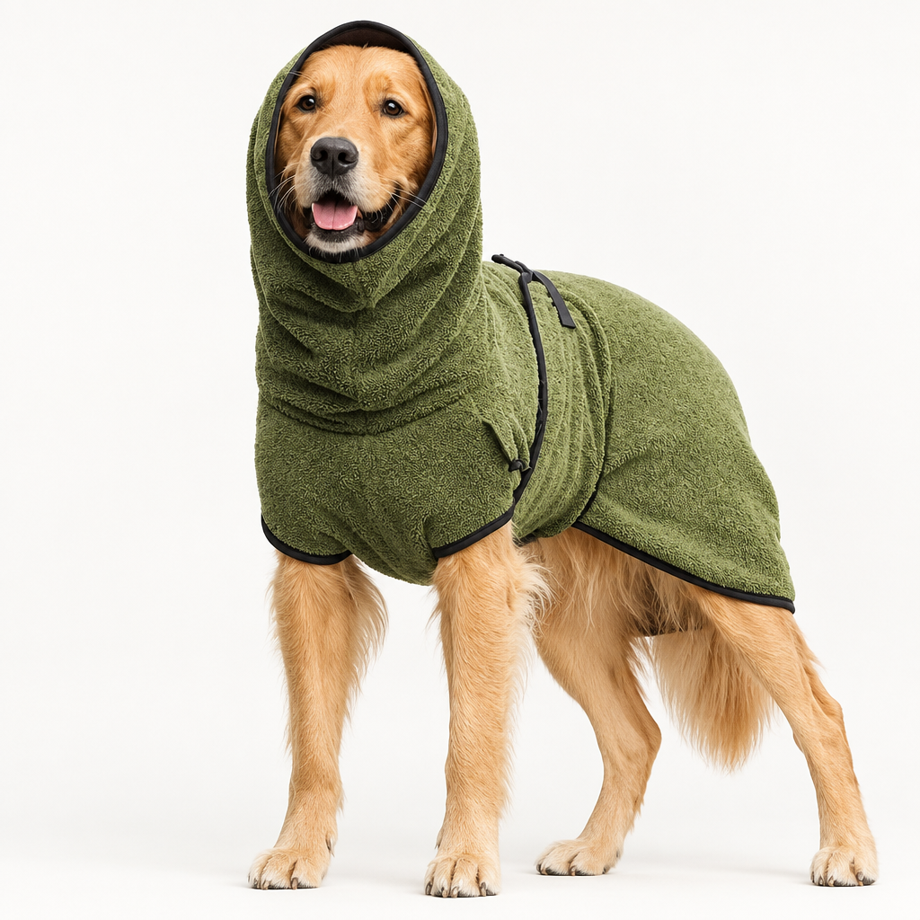 Quick-Dry Pet Bathrobe in Green