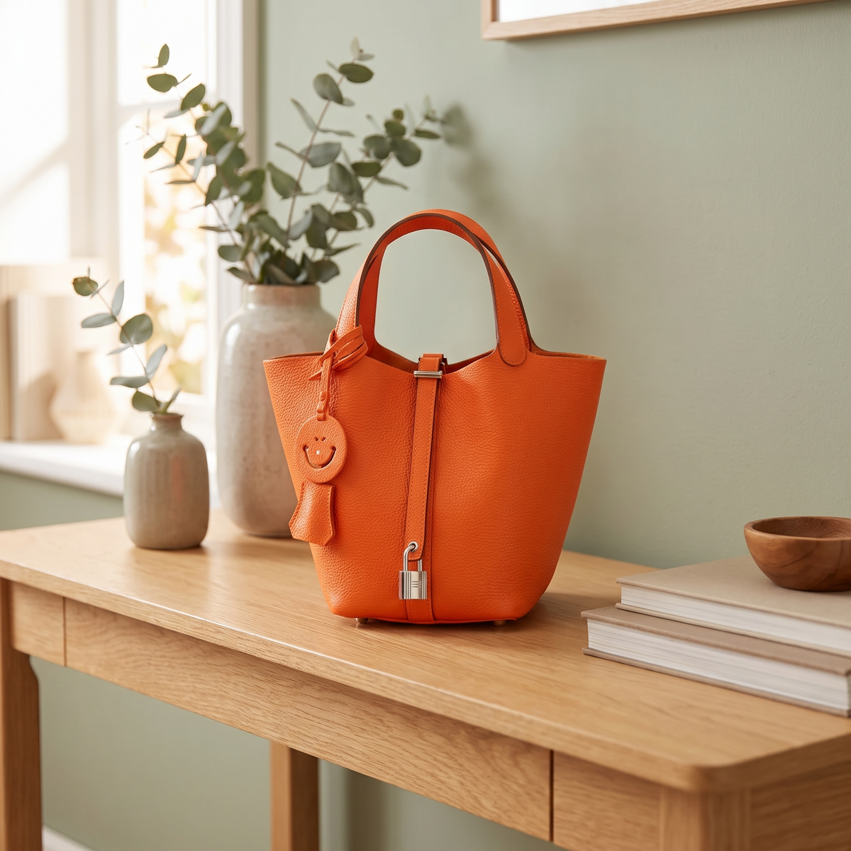 Structured Faux Leather Tote Bag for Women