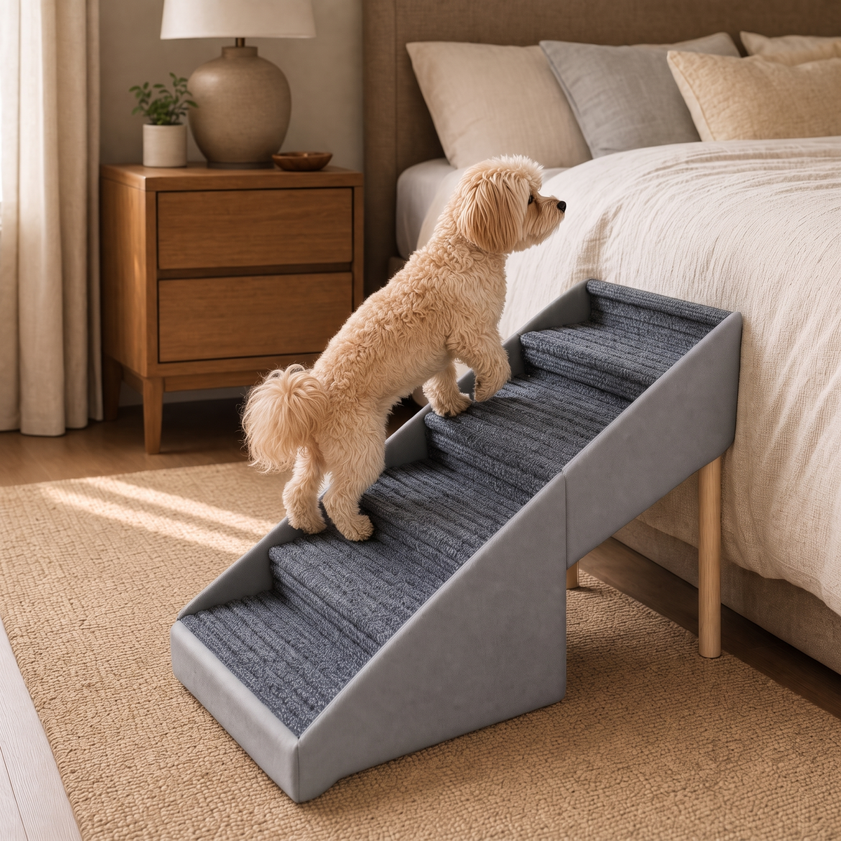 Pet Stairs for Beds & Sofas in Grey