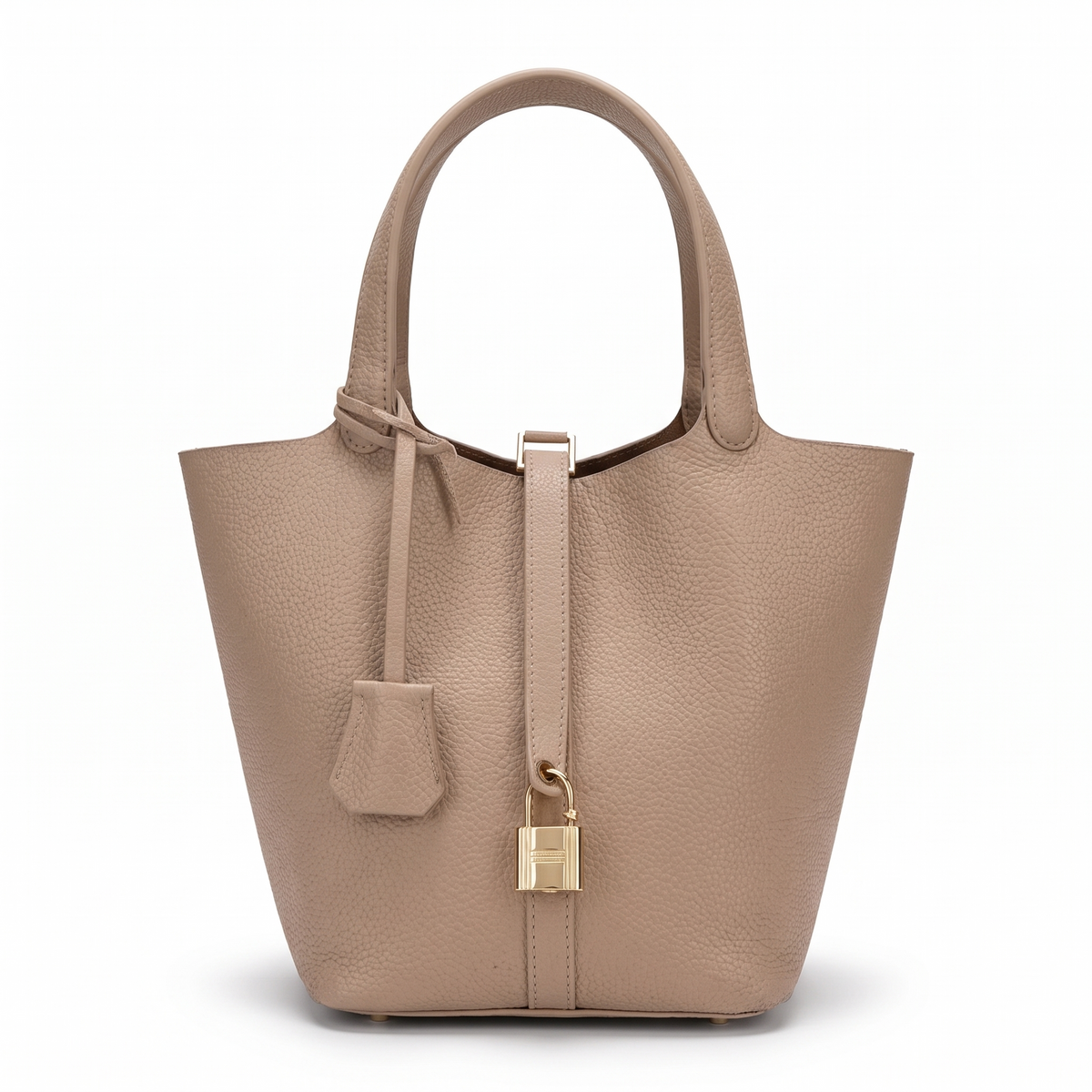 Structured Faux Leather Tote Bag for Women in Pink