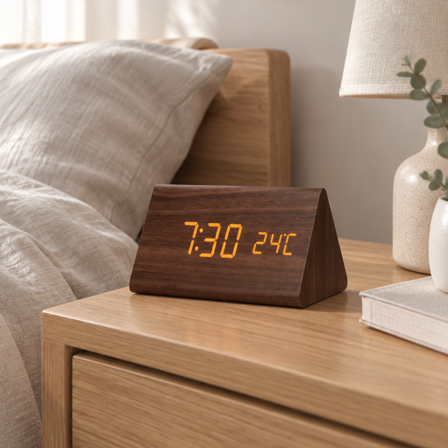 Smart Alarm Clock with Voice Control & Temperature Display