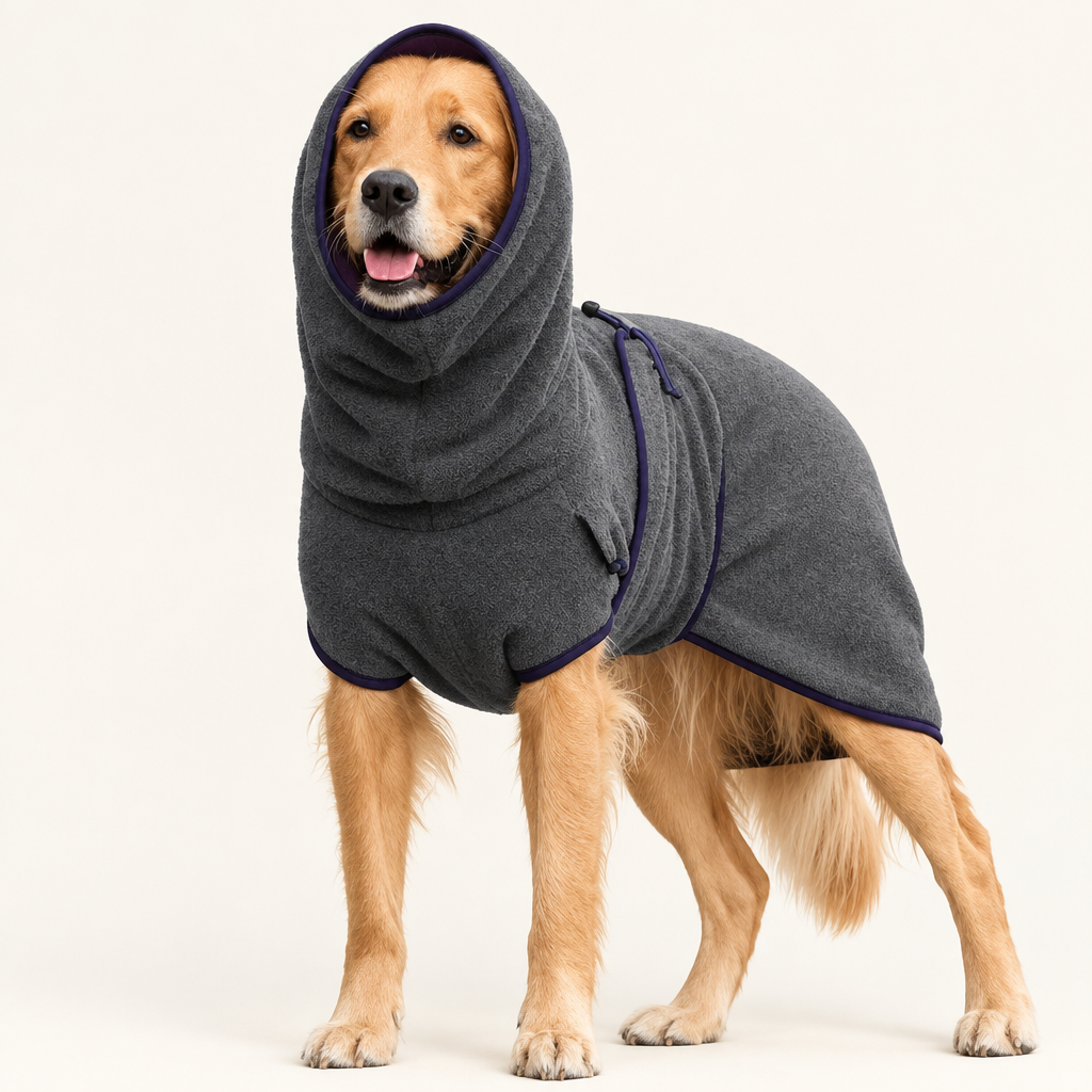 Quick-Dry Pet Bathrobe in Dark Grey