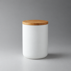 Airtight Ceramic Storage Jar with Wood Lid, view 4
