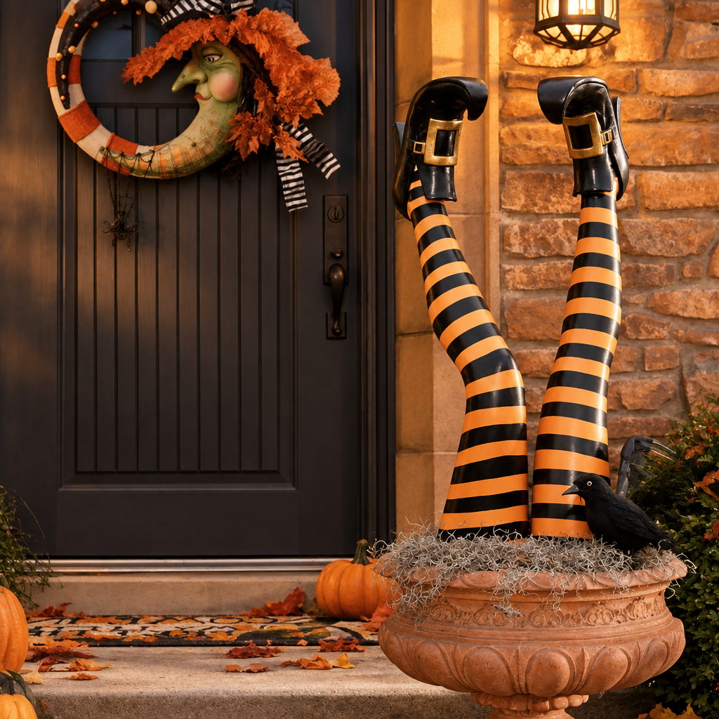 Witch Leg Stakes, Colourful Resin Garden Decor, view 4