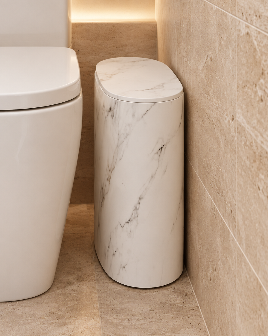 Compact Oval Bin with Lid, view 2