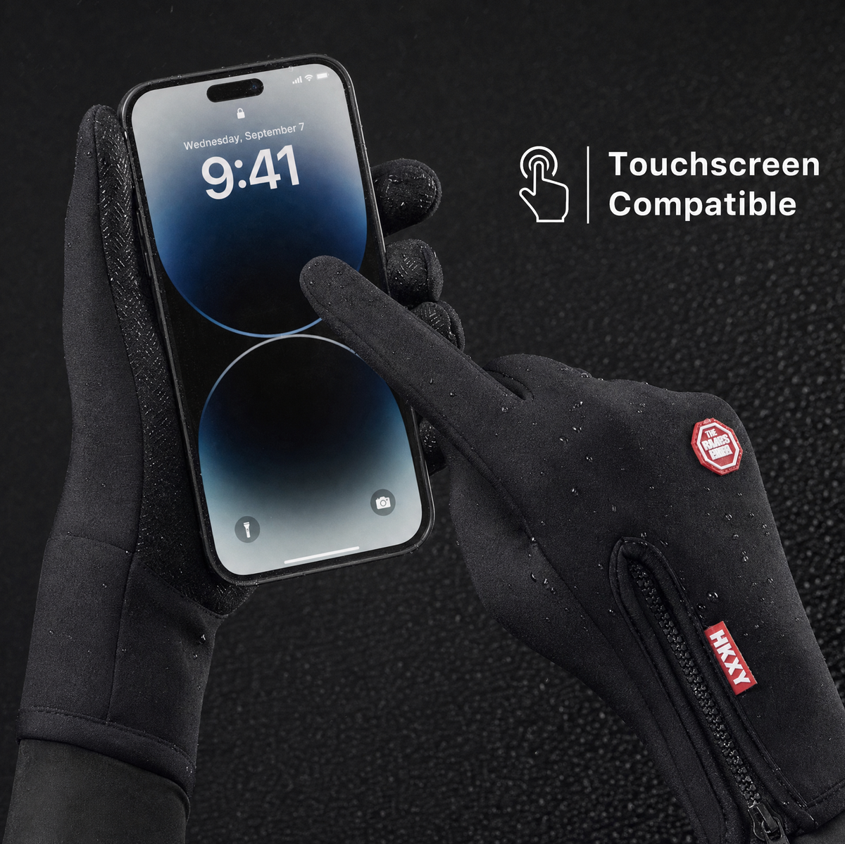 Brecon men's water-resistant winter gloves, view 5