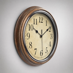Brown Wood Wall Clock, view 2