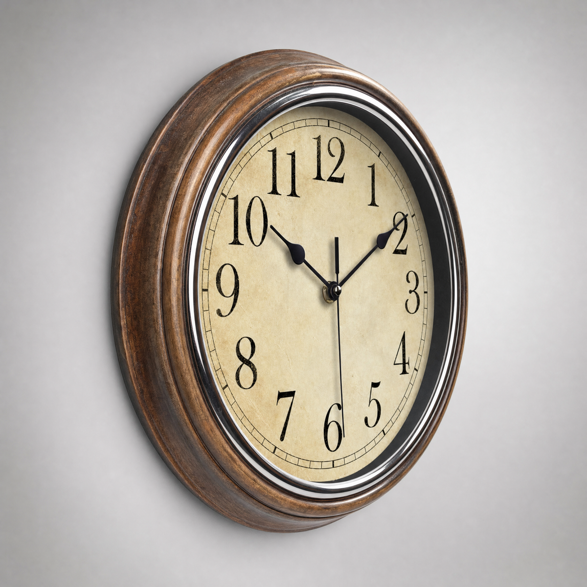 Brown Wood Wall Clock, view 2