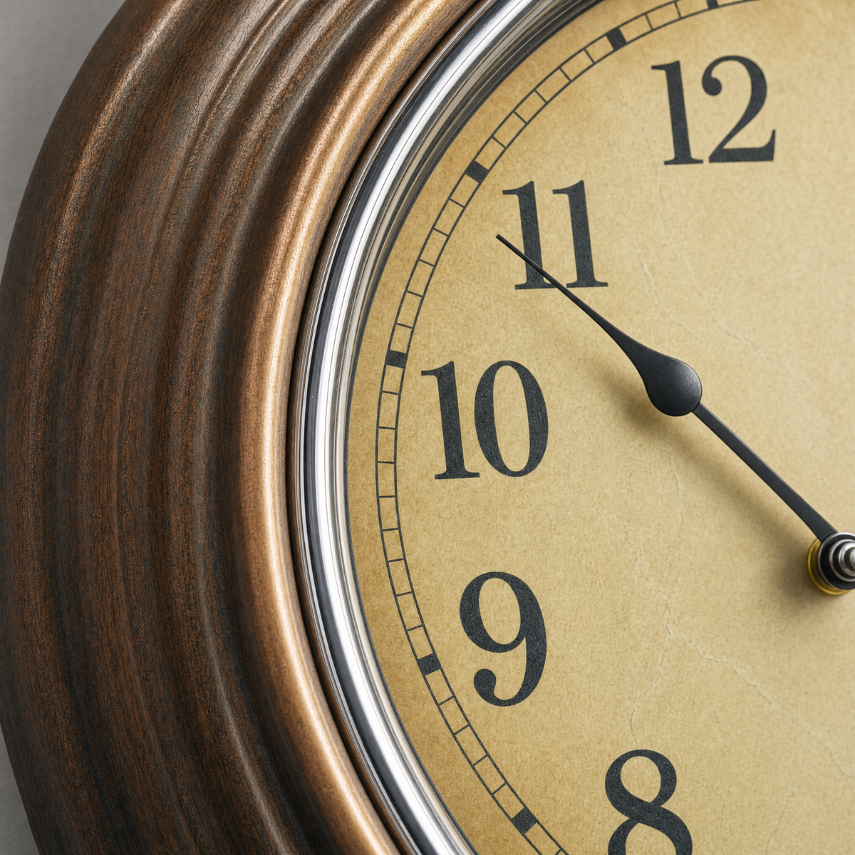 Brown Wood Wall Clock, view 3
