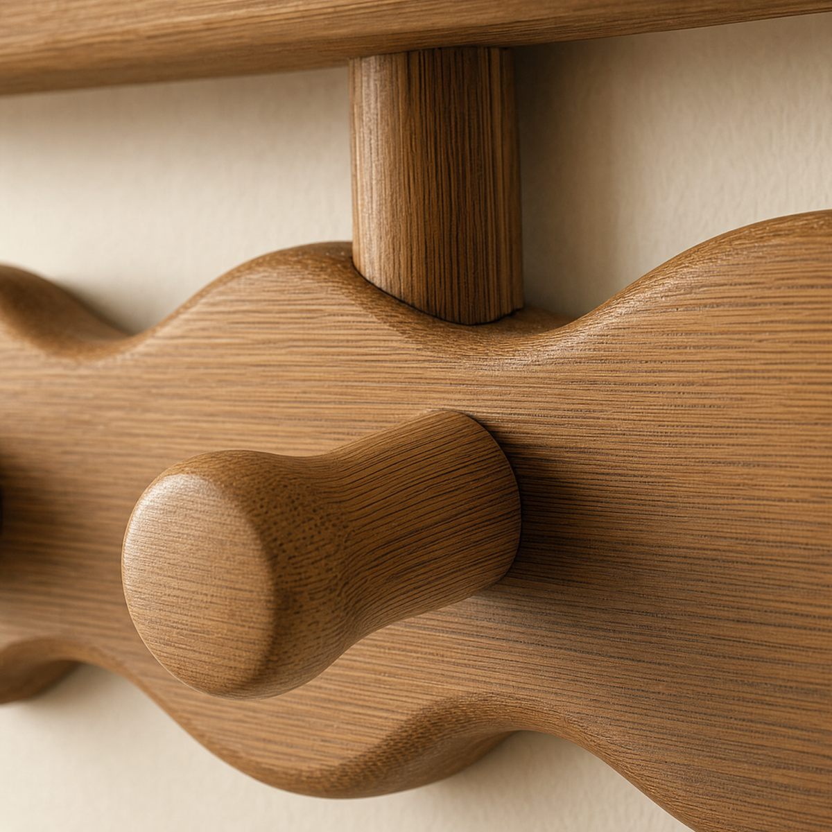 Skyline wavy wooden wall coat rack, view 7