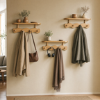 Skyline wavy wooden wall coat rack, view 5