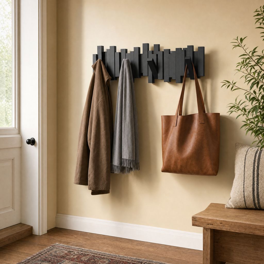 Nordic Solid Wood Coat Rack, view 4