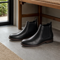 Kingsley men's faux leather Chelsea boots in Black