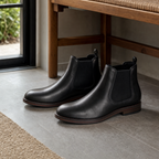 Kingsley men's faux leather Chelsea boots in Black