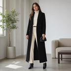 Langham women's longline tailored maxi coat, view 4