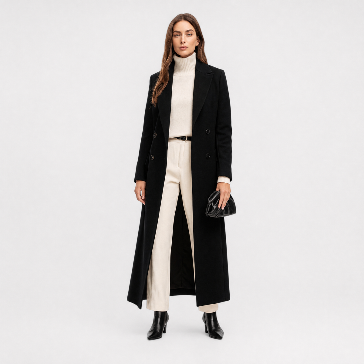 Langham women's longline tailored maxi coat, view 5