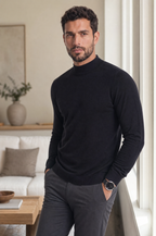 Hendrix men's cotton mock neck jumper, view 7