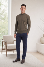 Hendrix men's cotton mock neck jumper, view 9