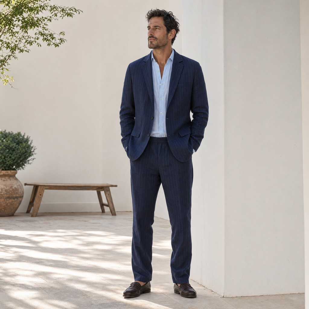 Positano men's linen blazer, view 2