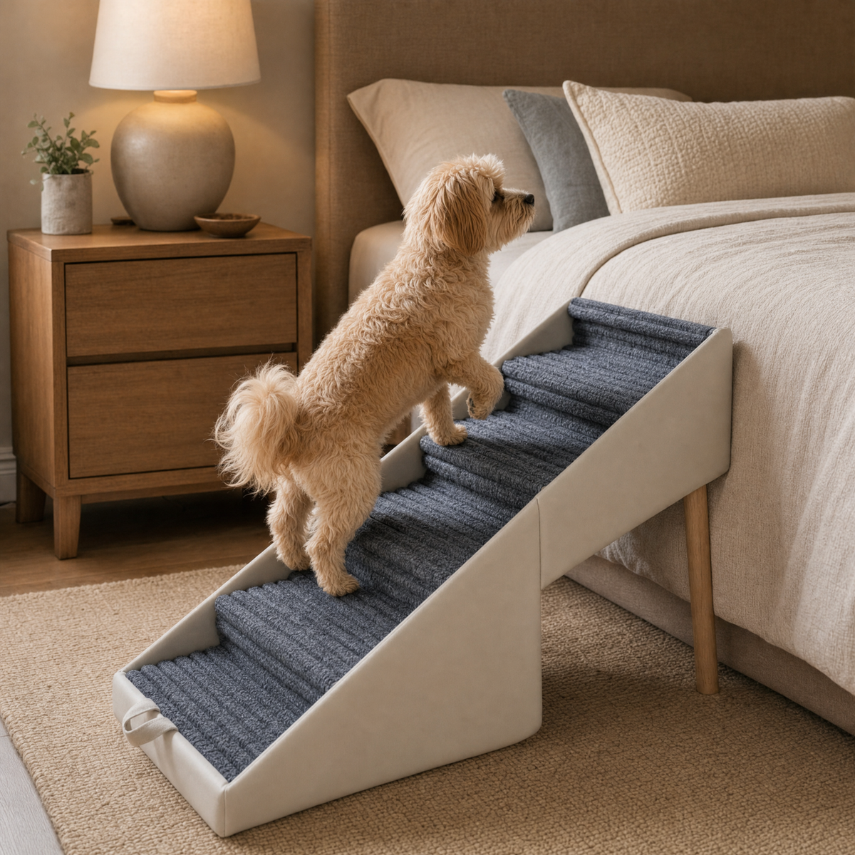 Pet Stairs for Beds & Sofas in Cream