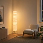 Kyoto Washi Paper Floor Lamp, Adjustable Height