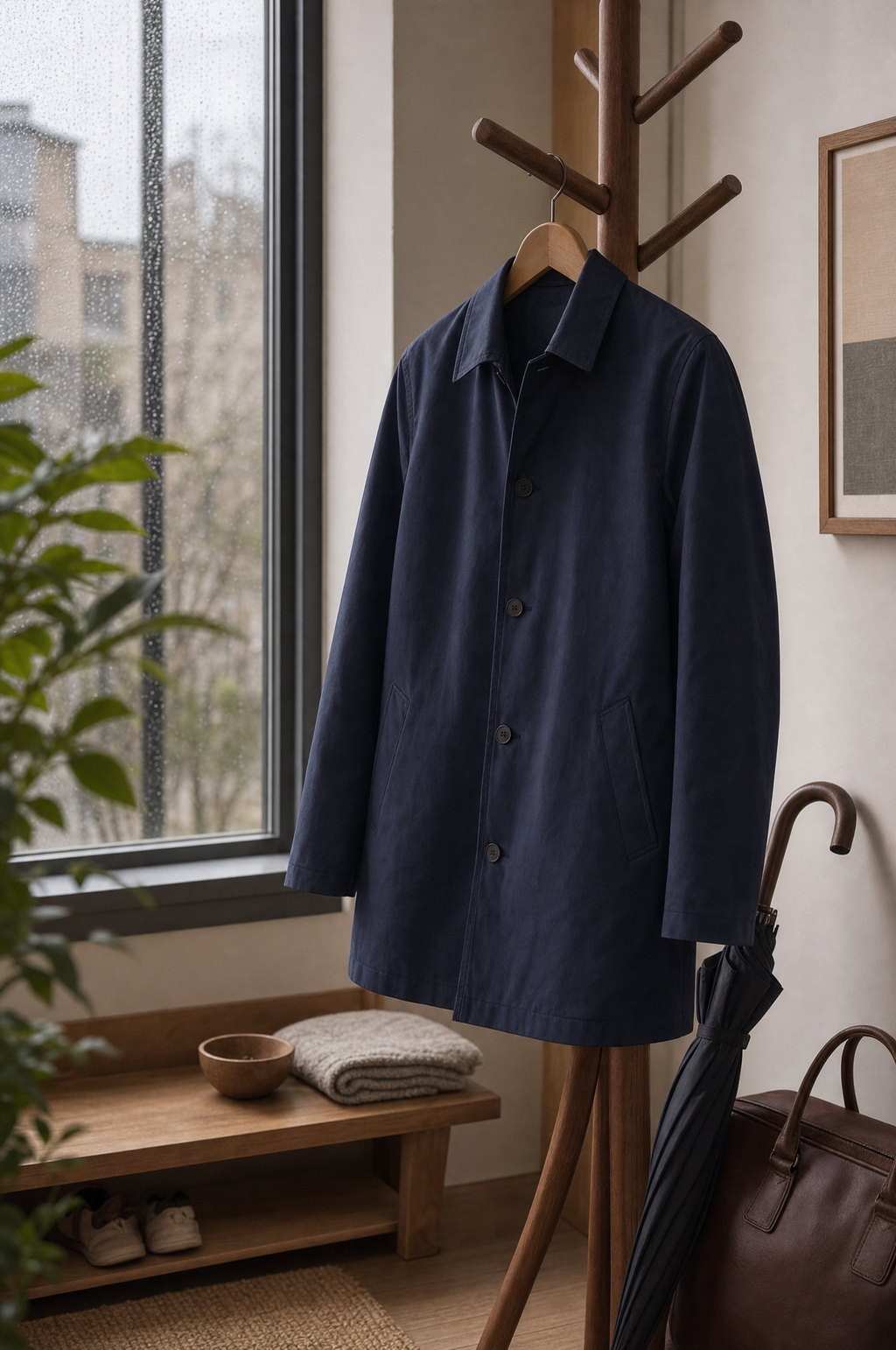 Aldwych men's short trench coat, view 3