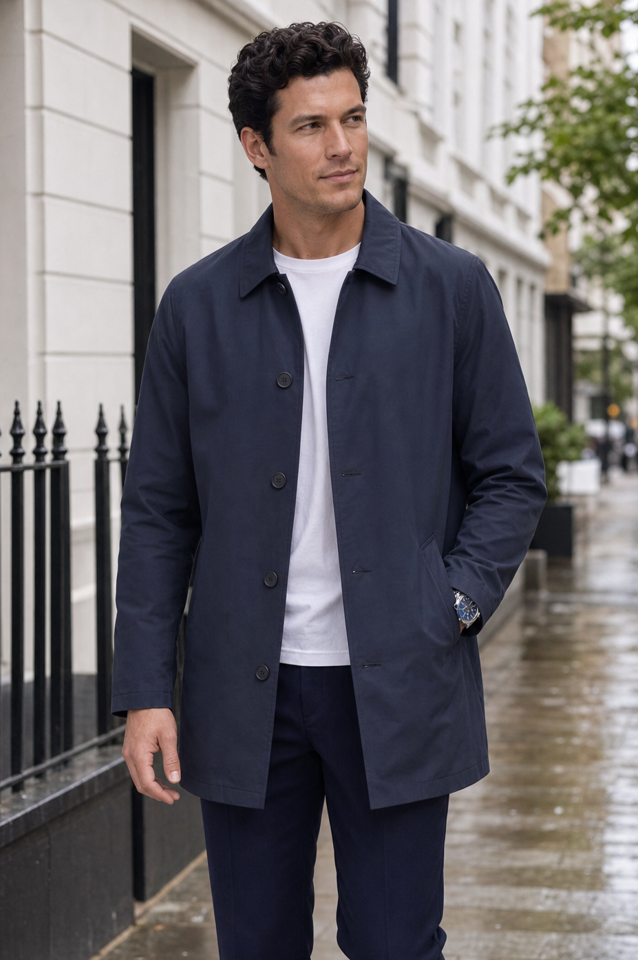 Aldwych men's short trench coat